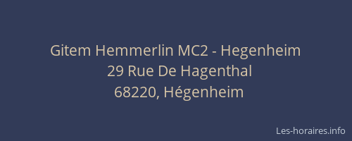 Gitem Hemmerlin MC2 - Hegenheim