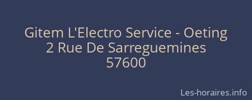 Gitem L'Electro Service - Oeting