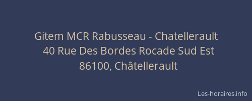 Gitem MCR Rabusseau - Chatellerault