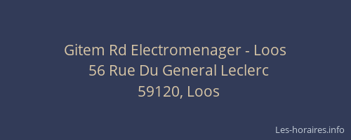 Gitem Rd Electromenager - Loos