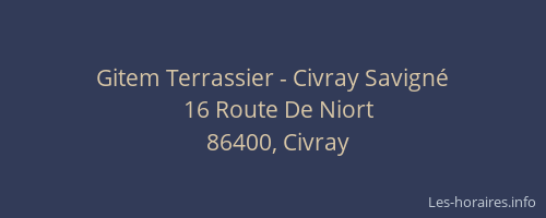Gitem Terrassier - Civray Savign&eacute;