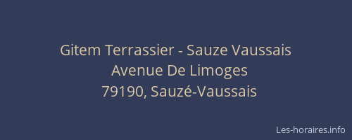 Gitem Terrassier - Sauze Vaussais