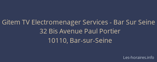 Gitem TV Electromenager Services - Bar Sur Seine