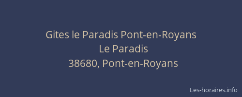 Gites le Paradis Pont-en-Royans