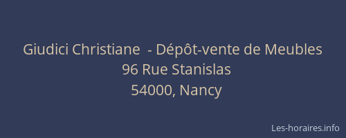 Giudici Christiane  - Dépôt-vente de Meubles