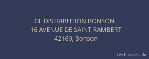 GL DISTRIBUTION BONSON