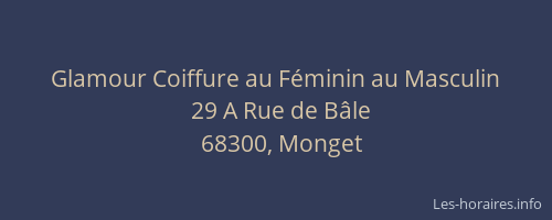 Glamour Coiffure au F&eacute;minin au Masculin