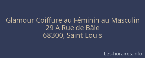 Glamour Coiffure au Féminin au Masculin