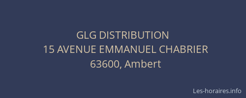 GLG DISTRIBUTION