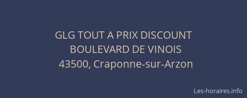 GLG TOUT A PRIX DISCOUNT