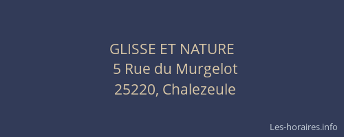 GLISSE ET NATURE