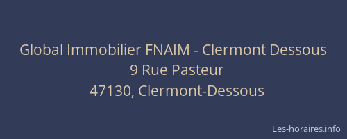Global Immobilier FNAIM - Clermont Dessous
