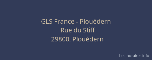 GLS France - Plou&eacute;dern