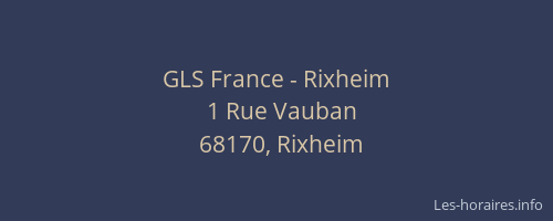 GLS France - Rixheim