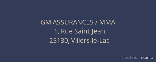 GM ASSURANCES / MMA