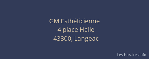 GM Esth&eacute;ticienne