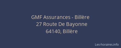 GMF Assurances - Bill&egrave;re