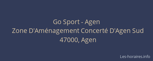 Go Sport - Agen