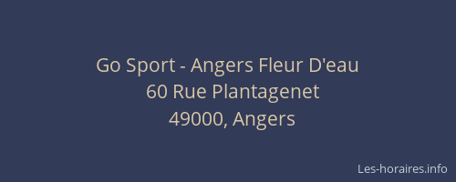 Go Sport - Angers Fleur D'eau
