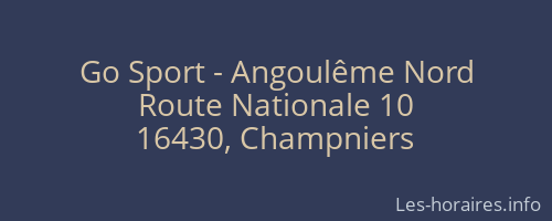 Go Sport - Angoulême Nord