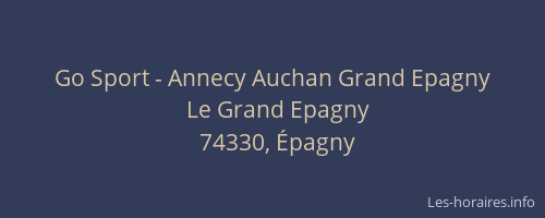 Go Sport - Annecy Auchan Grand Epagny