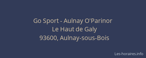 Go Sport - Aulnay O'Parinor
