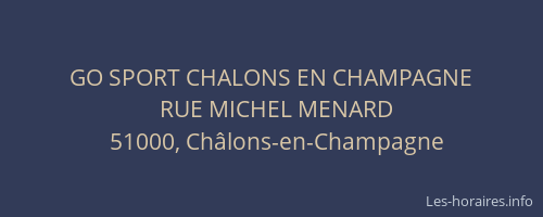 GO SPORT CHALONS EN CHAMPAGNE