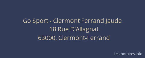 Go Sport - Clermont Ferrand Jaude