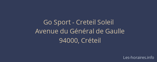 Go Sport - Creteil Soleil
