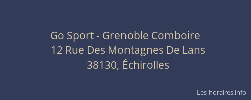 Go Sport - Grenoble Comboire
