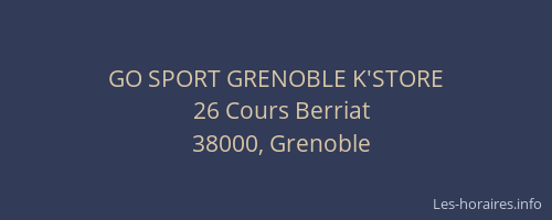 GO SPORT GRENOBLE K'STORE