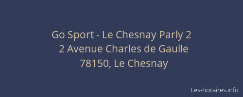 Go Sport - Le Chesnay Parly 2