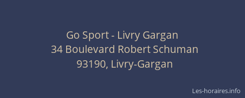 Go Sport - Livry Gargan