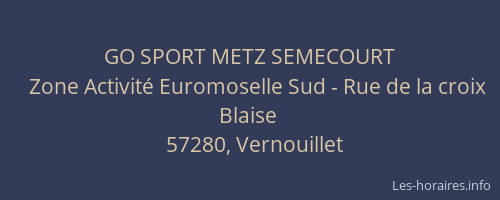 GO SPORT METZ SEMECOURT