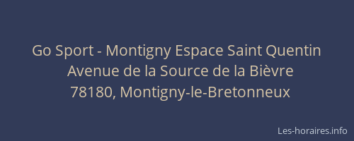 Go Sport - Montigny Espace Saint Quentin