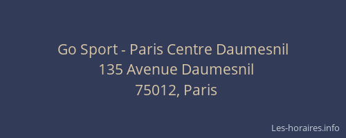 Go Sport - Paris Centre Daumesnil