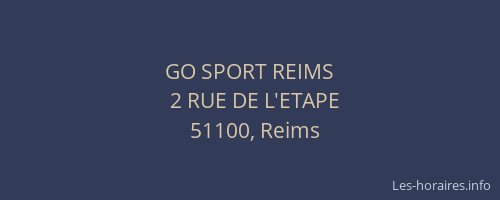 GO SPORT REIMS