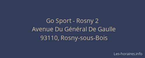 Go Sport - Rosny 2