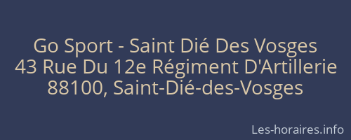 Go Sport - Saint Dié Des Vosges