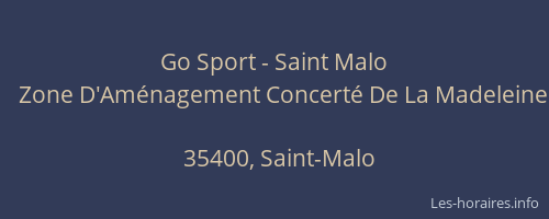 Go Sport - Saint Malo