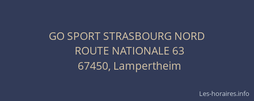 GO SPORT STRASBOURG NORD