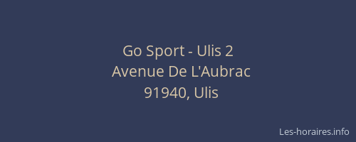 Go Sport - Ulis 2