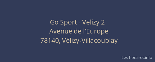 Go Sport - Velizy 2