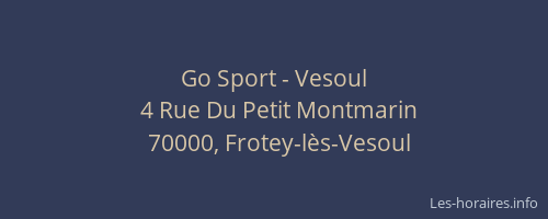 Go Sport - Vesoul