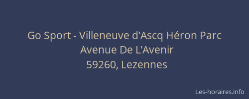Go Sport - Villeneuve d'Ascq Héron Parc