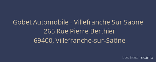 Gobet Automobile - Villefranche Sur Saone