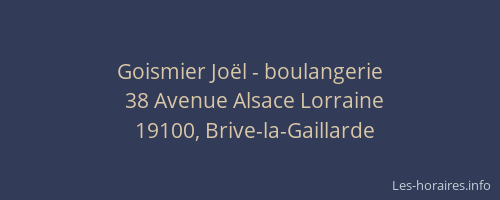 Goismier Joël - boulangerie