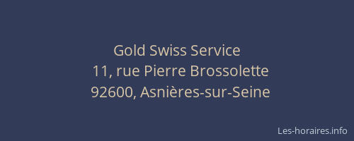 Gold Swiss Service