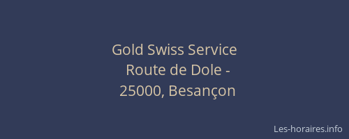 Gold Swiss Service