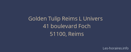 Golden Tulip Reims L Univers